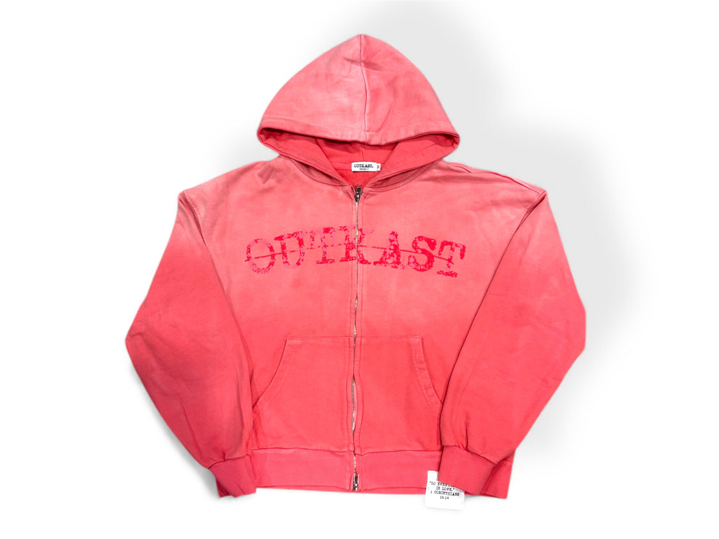"SIXTEEN FOURTEEN" FADED PINK ZIP HOODIE