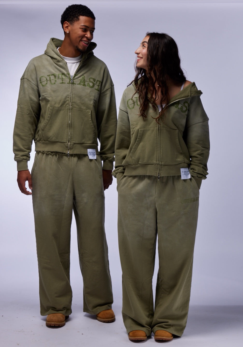 "SIXTEEN FOURTEEN" FADED GREEN ZIP HOODIE