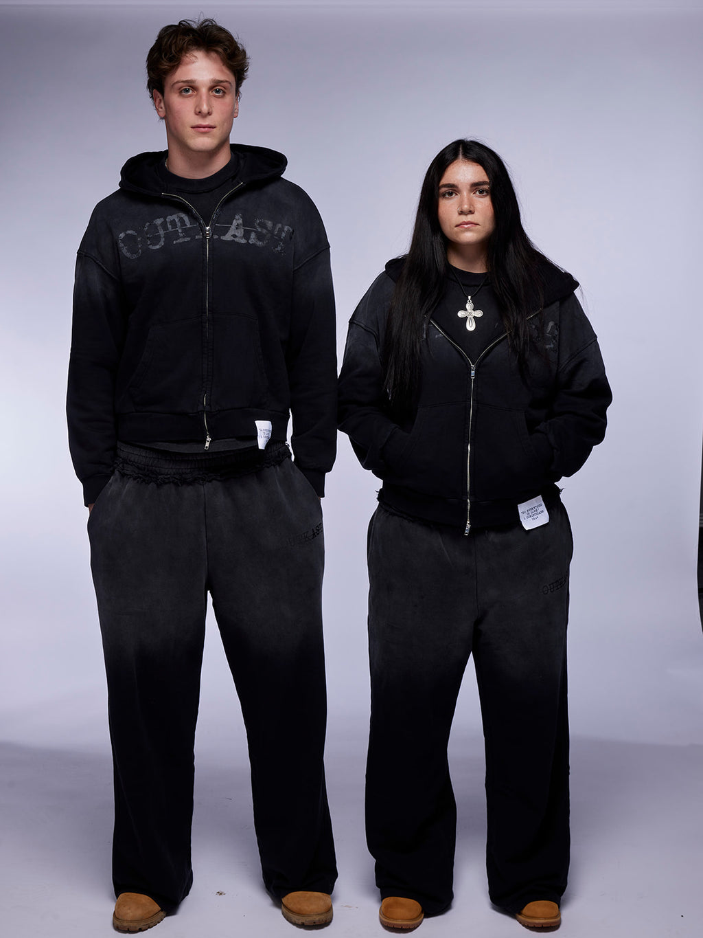 "SIXTEEN FOURTEEN" FADED BLACK SWEATPANTS