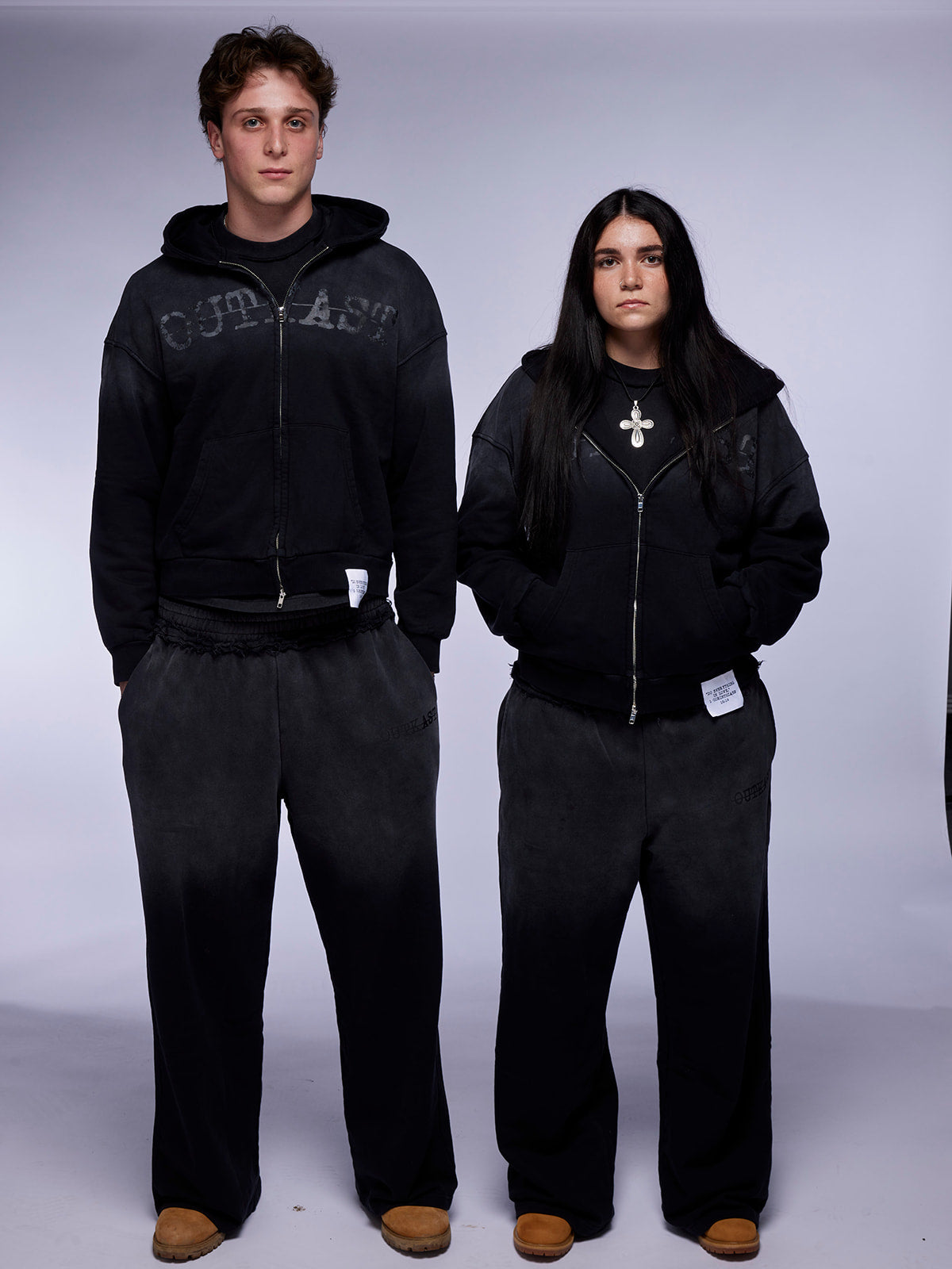 "SIXTEEN FOURTEEN" FADED BLACK SWEATPANTS