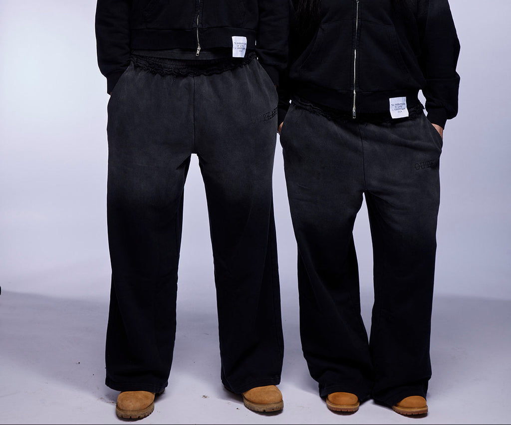 "SIXTEEN FOURTEEN" FADED BLACK SWEATPANTS
