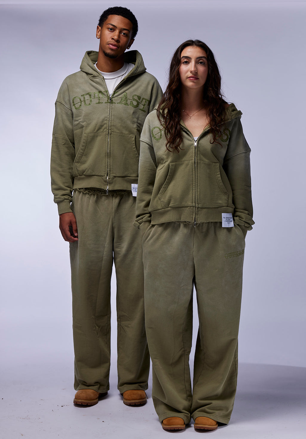 "SIXTEEN FOURTEEN" FADED GREEN SWEATPANTS