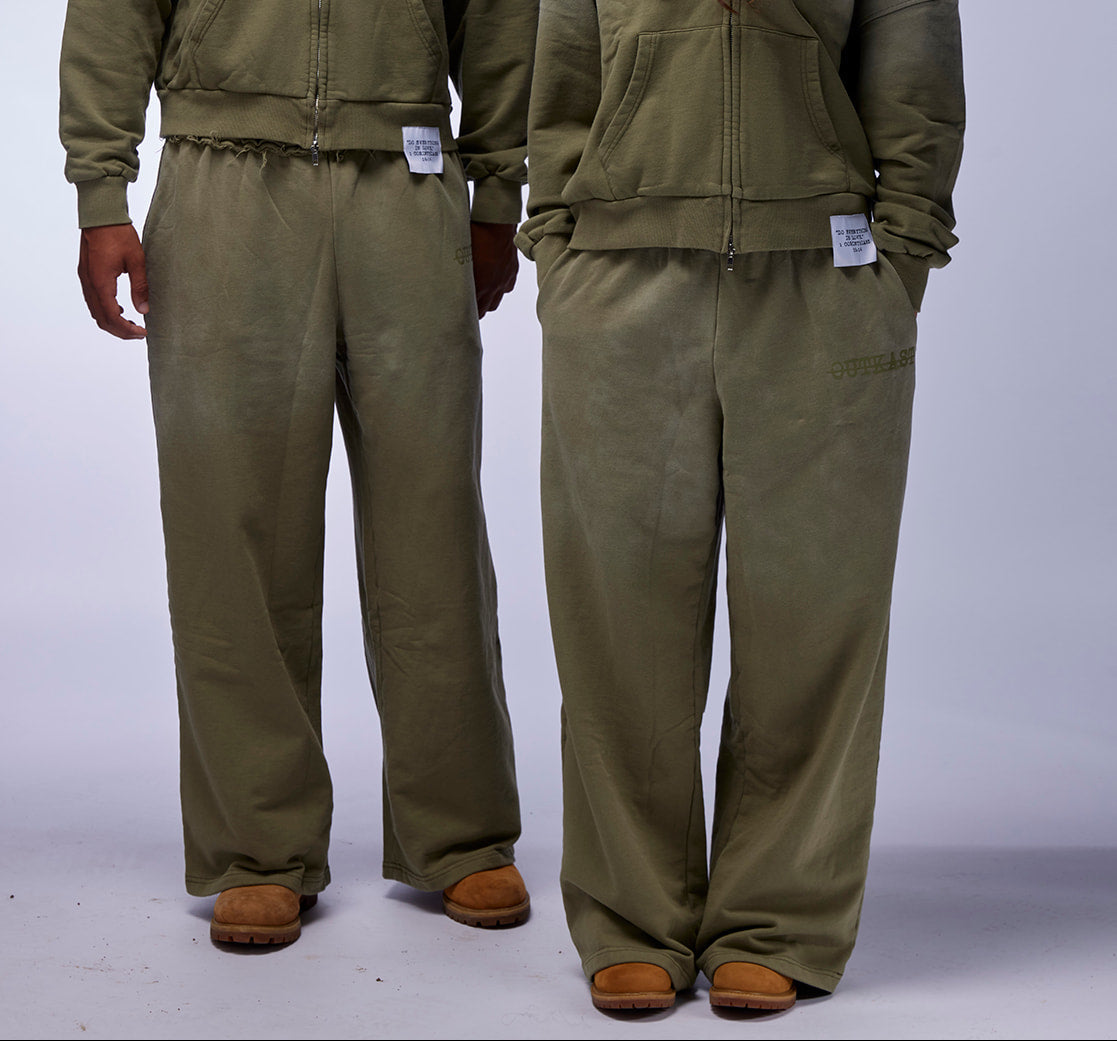 "SIXTEEN FOURTEEN" FADED GREEN SWEATPANTS